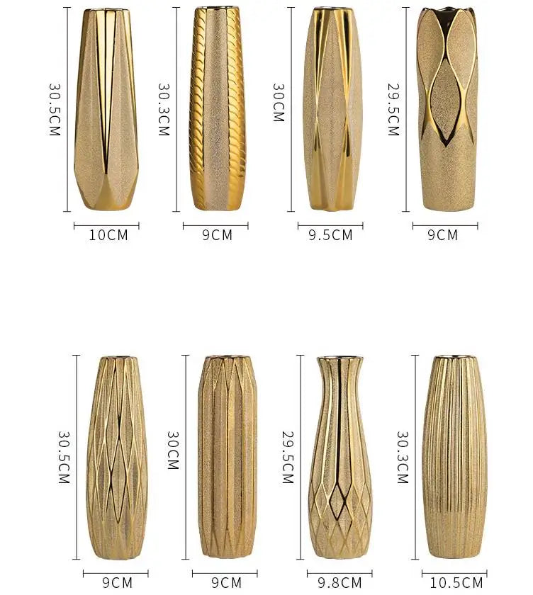 Opulent Gold Accent Vases
