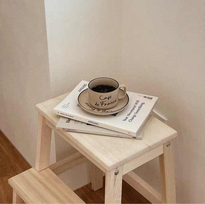 Beige French Cup and Saucer Set