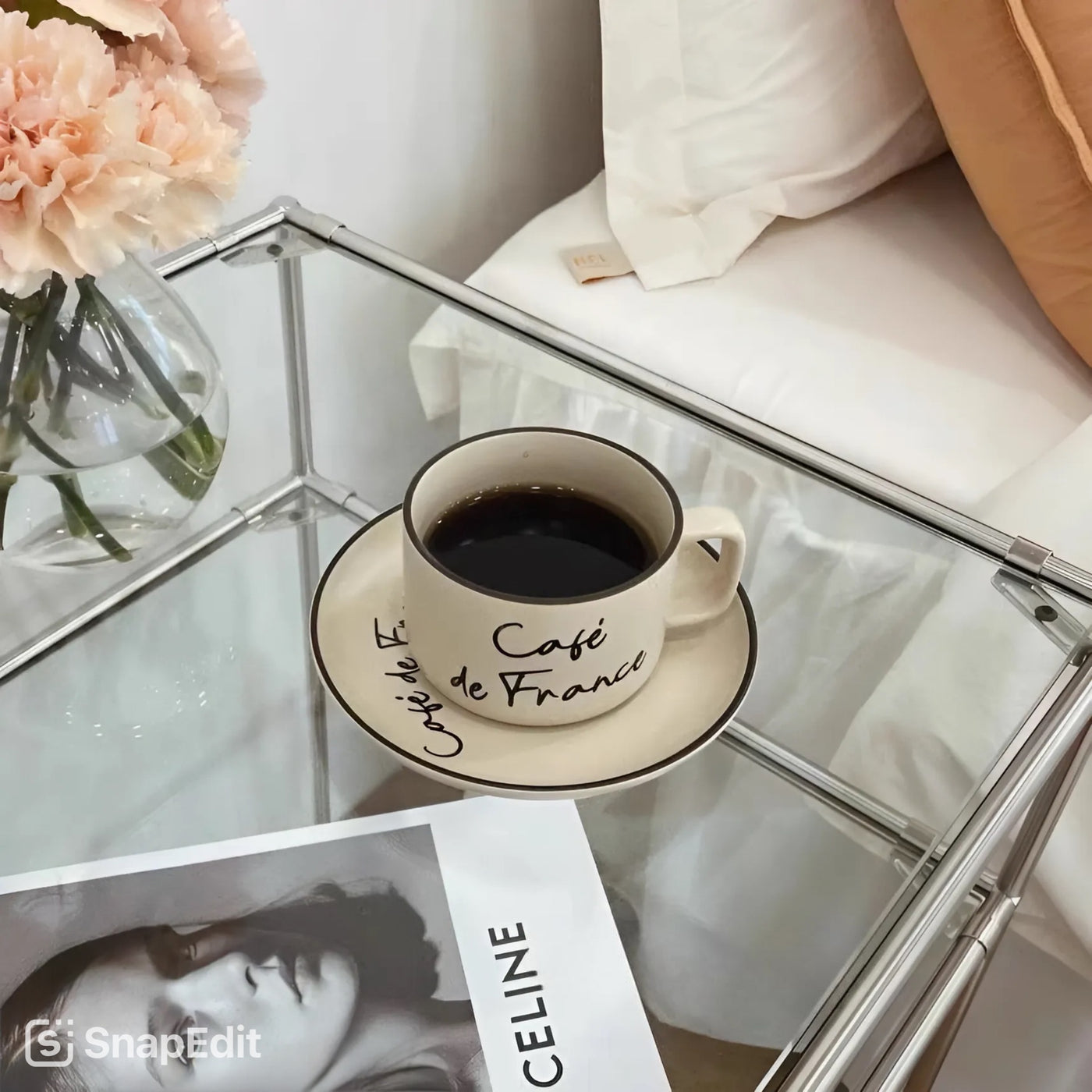 Beige French Cup and Saucer Set