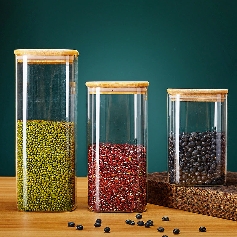 Glass & Bamboo Storage Jars