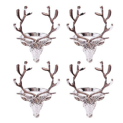 Silver Christmas Reindeer Napkin Rings