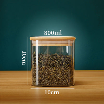 Glass & Bamboo Storage Jars