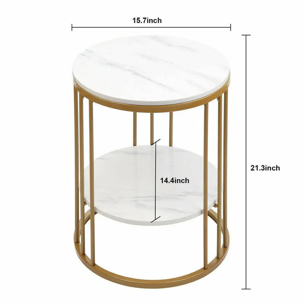 Golden Aura Round End Table