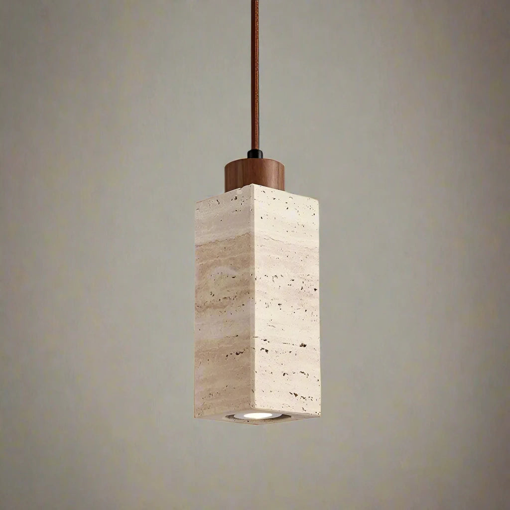 Natural Stone Square Pendant Light